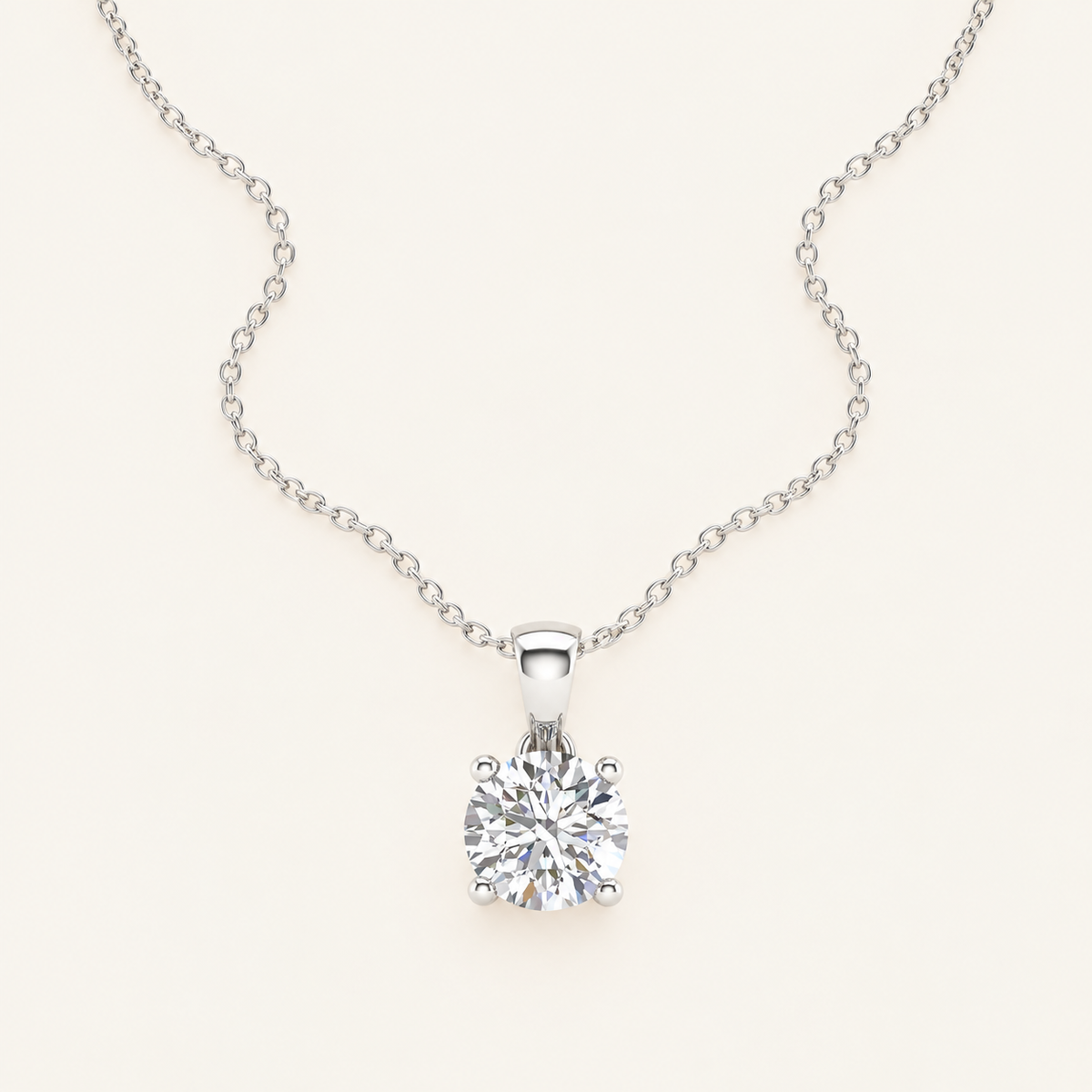 0.50CT Round Cut Lab Grown Diamond Pendant