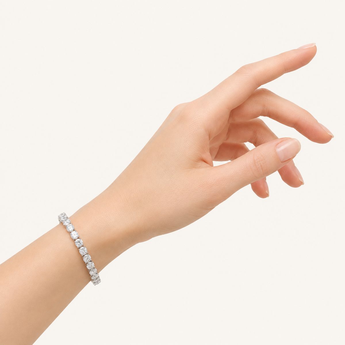 12CT Oval Cut Lab Grown Diamond Tennis Bracelet