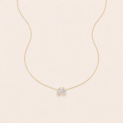 2.5CT Pear & Marquise Cut Lab Grown Diamond Two Stone Fancy Pendant Necklace