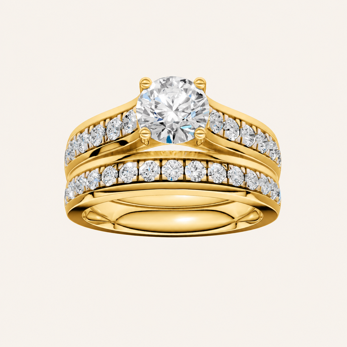 1.75CT Round Cut Lab Grown Diamond Bridal set