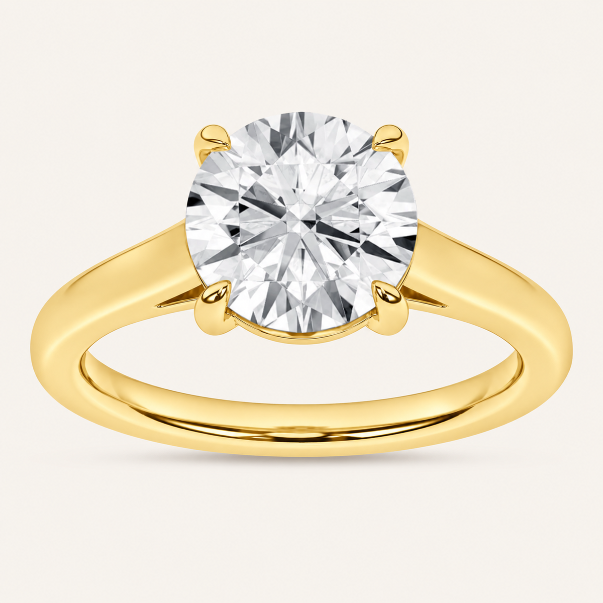 1.00CT Round Cut Lab Grown Diamond solitaire Ring