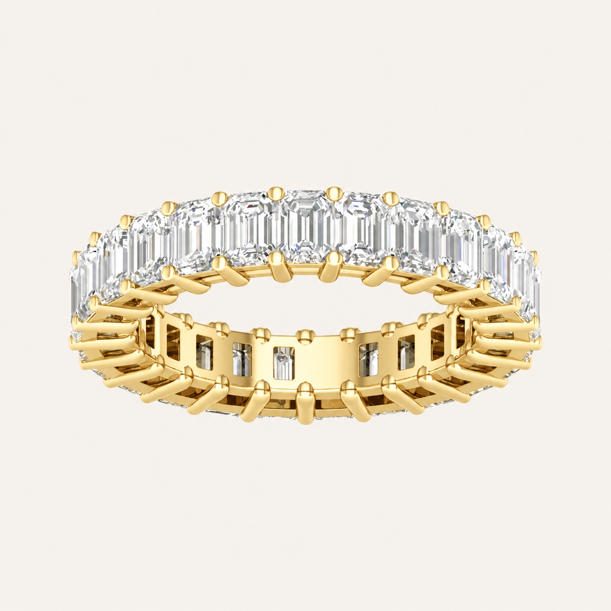 5.00CT Emerald Cut Lab Grown Diamond Eternity Band Ring
