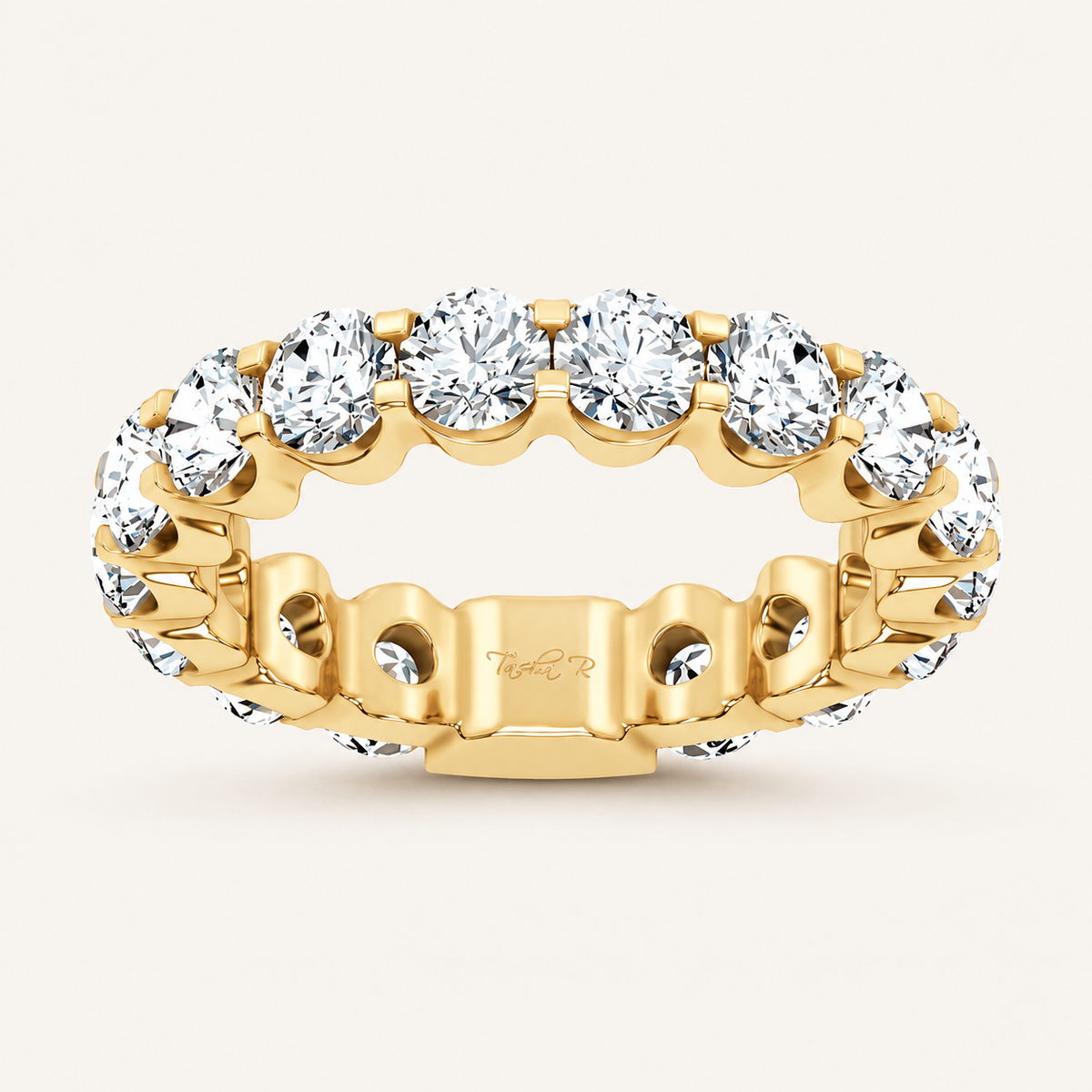 4.00 CT Round Cut Lab Grown Diamond Eternity Band Set