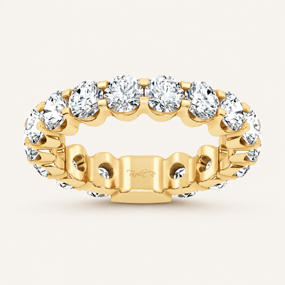 4.00 CT Round Cut Lab Grown Diamond Eternity Band Set