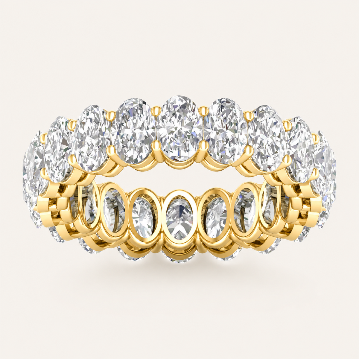 5.00CT Oval Cut Lab Grown Diamond Eternity Band Ring