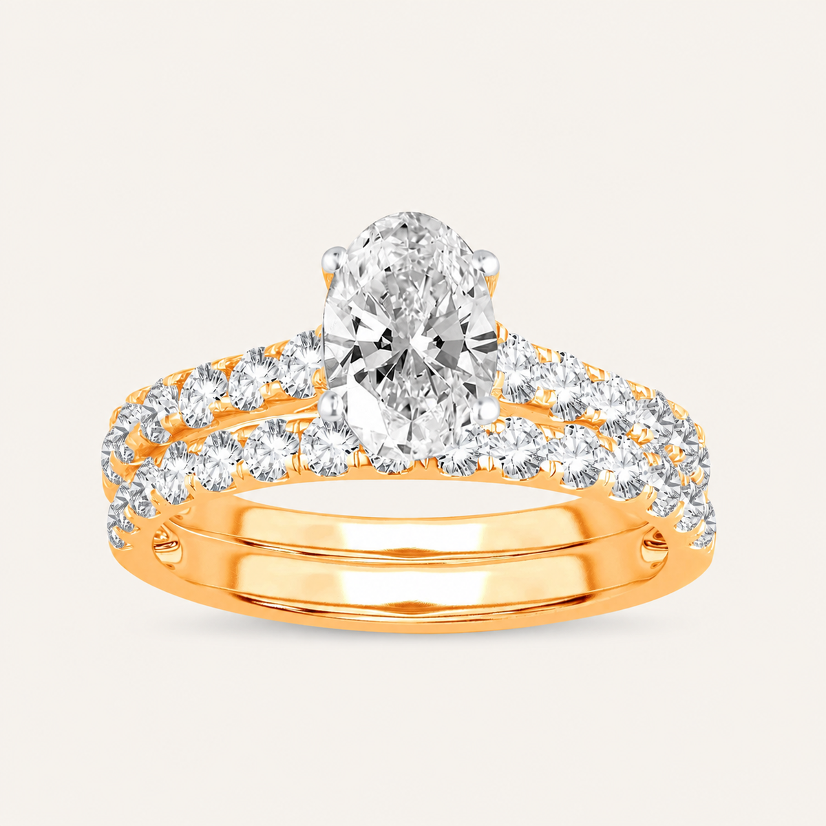 2.00CT Pear Cut Lab Grown Diamond Bridal Set