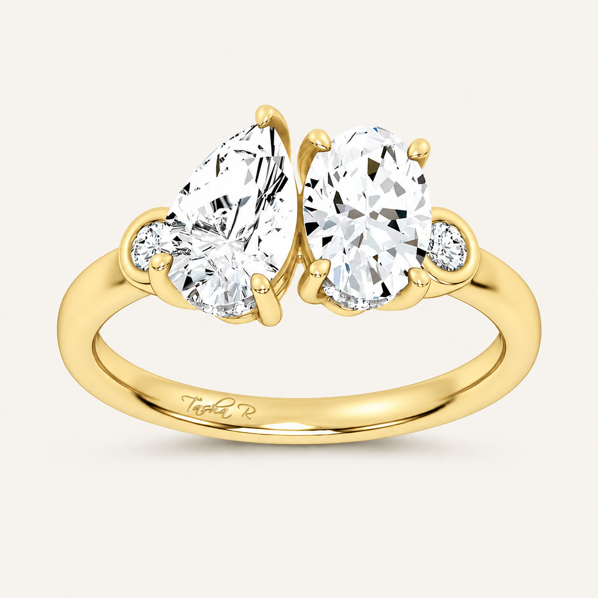 2.17 CT Pear & Oval Cut Lab Grown Diamond Toi Et Moi Ring