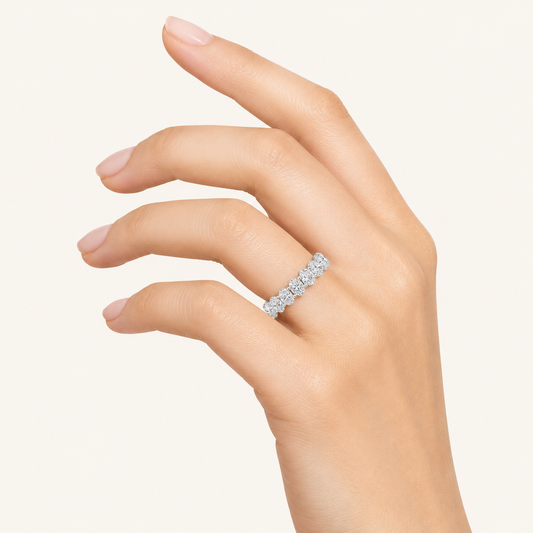2.75CT Oval Cut Lab Grown Diamond Split Prong Eternity Ring