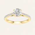1.25CT Round Cut Lab Grown Diamond Side Stone Ring