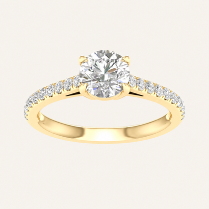 1.25CT Round Cut Lab Grown Diamond Side Stone Ring