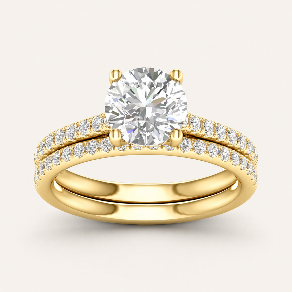 2.50CT Round Cut Lab Grown Diamond Bridal Ring Set