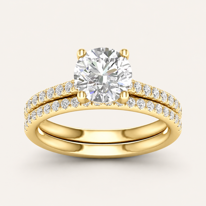 2.50CT Round Cut Lab Grown Diamond Bridal Ring Set