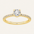1.00CT Round Cut Diamond Side Stone Ring