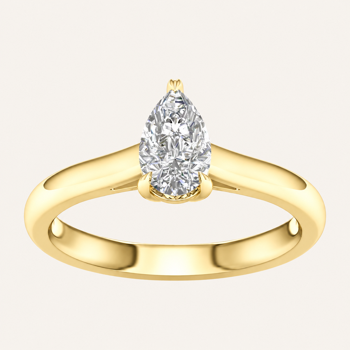 0.75CT Pear Cut Lab Grown Diamond Solitaire Ring