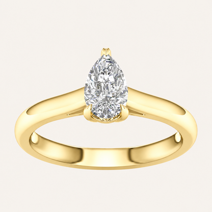 0.75CT Pear Cut Lab Grown Diamond Solitaire Ring