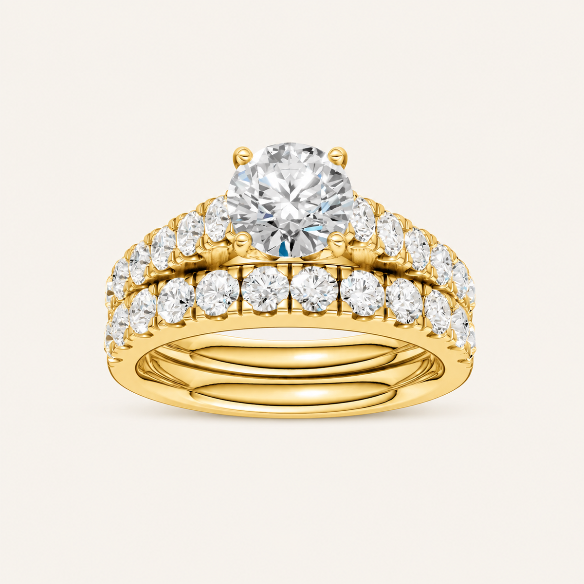 2.40CT Round Cut Lab Grown Diamond Bridal Set
