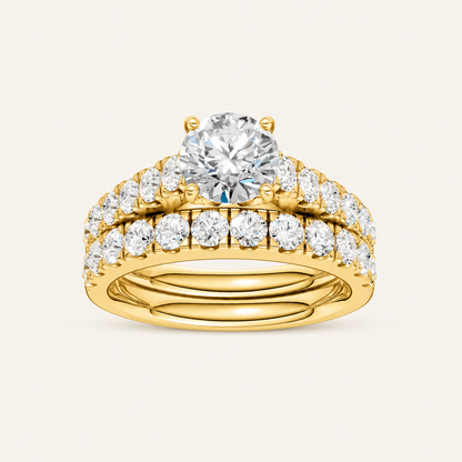 2.40CT Round Cut Lab Grown Diamond Bridal Set