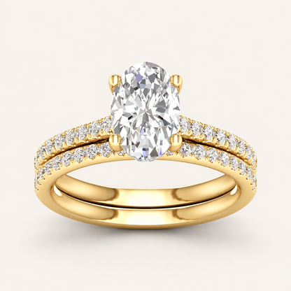 2.50CT Oval Cut Lab Grown Diamond Bridal Set
