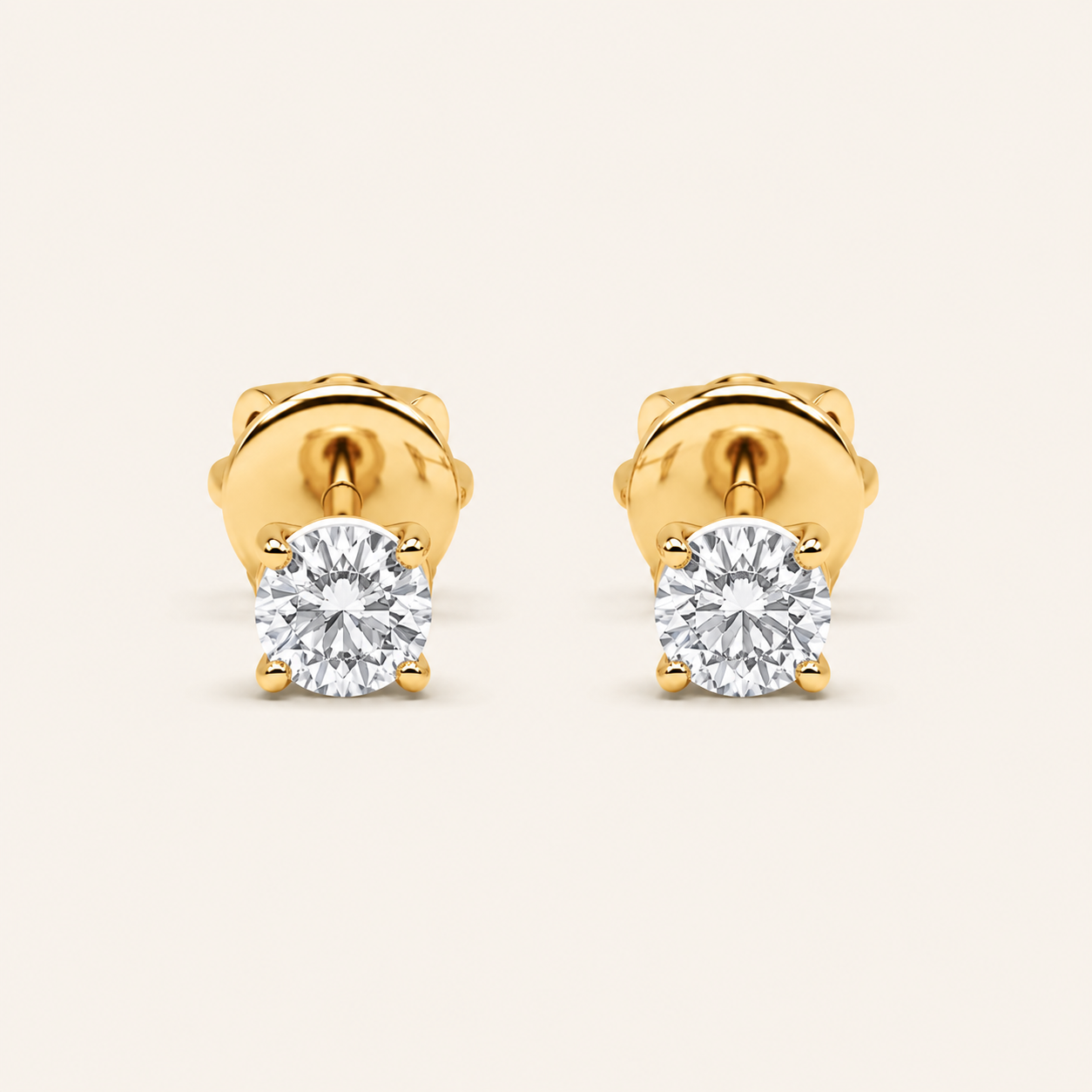 3CT Round Cut Lab Grown Diamond Classic Basket Set Stud Earrings