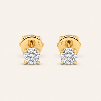 3CT Round Cut Lab Grown Diamond Classic Basket Set Stud Earrings
