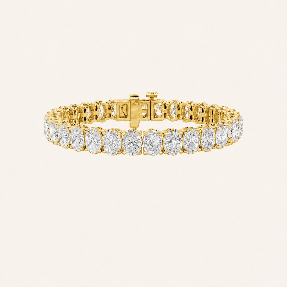 24CT Oval Cut Lab Grown Diamond East & West Tennis Bracelet