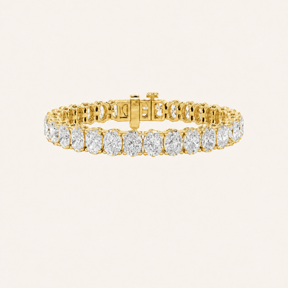 24CT Oval Cut Lab Grown Diamond East & West Tennis Bracelet