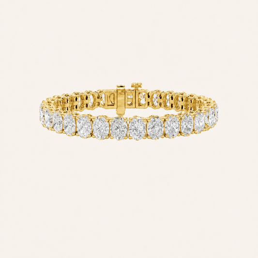 24CT Oval Cut Lab Grown Diamond East & West Tennis Bracelet