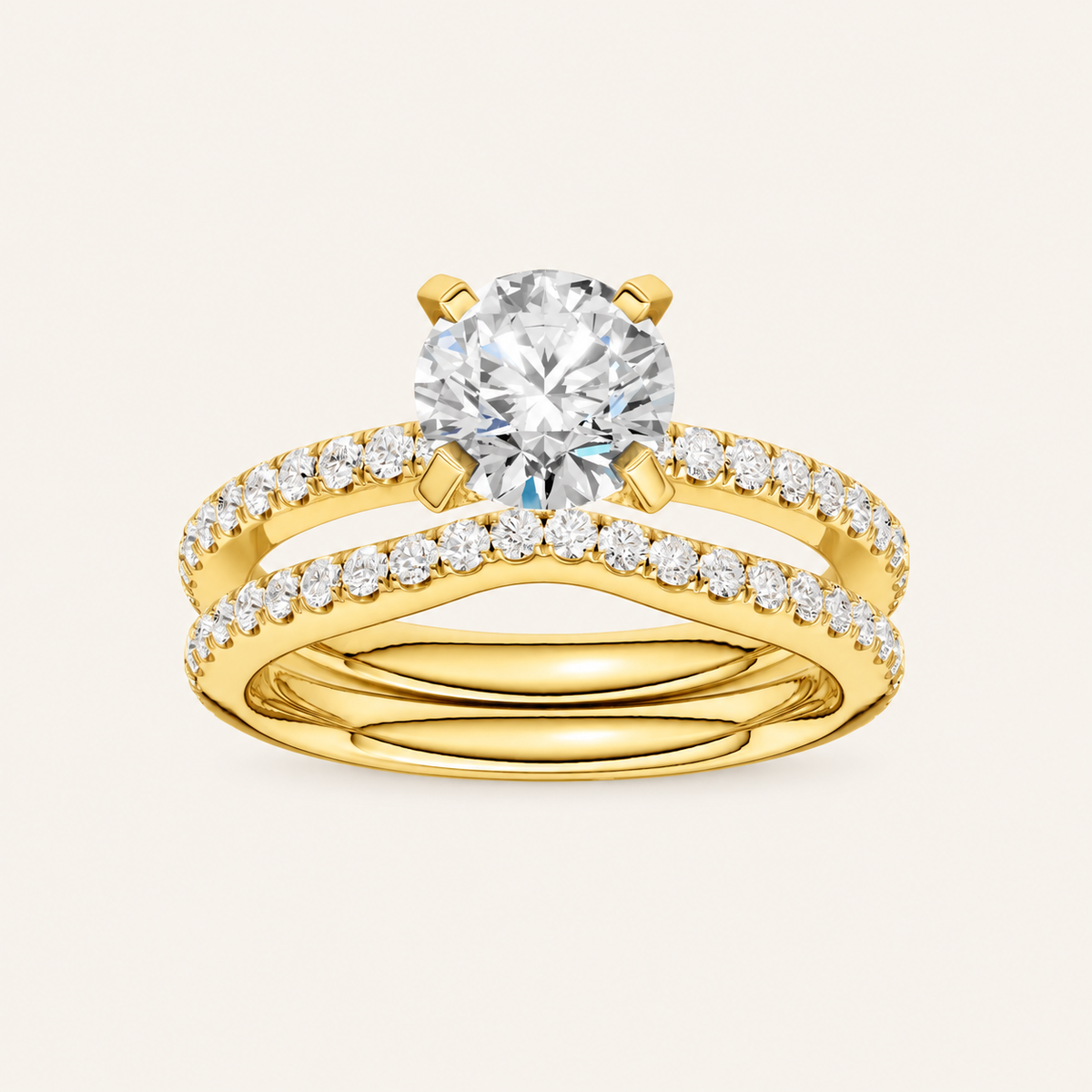 2.00CT Round Cut Lab Grown Diamond Bridal Ring Set