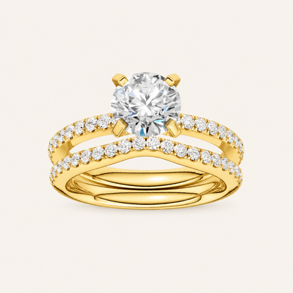 2.00CT Round Cut Lab Grown Diamond Bridal Ring Set