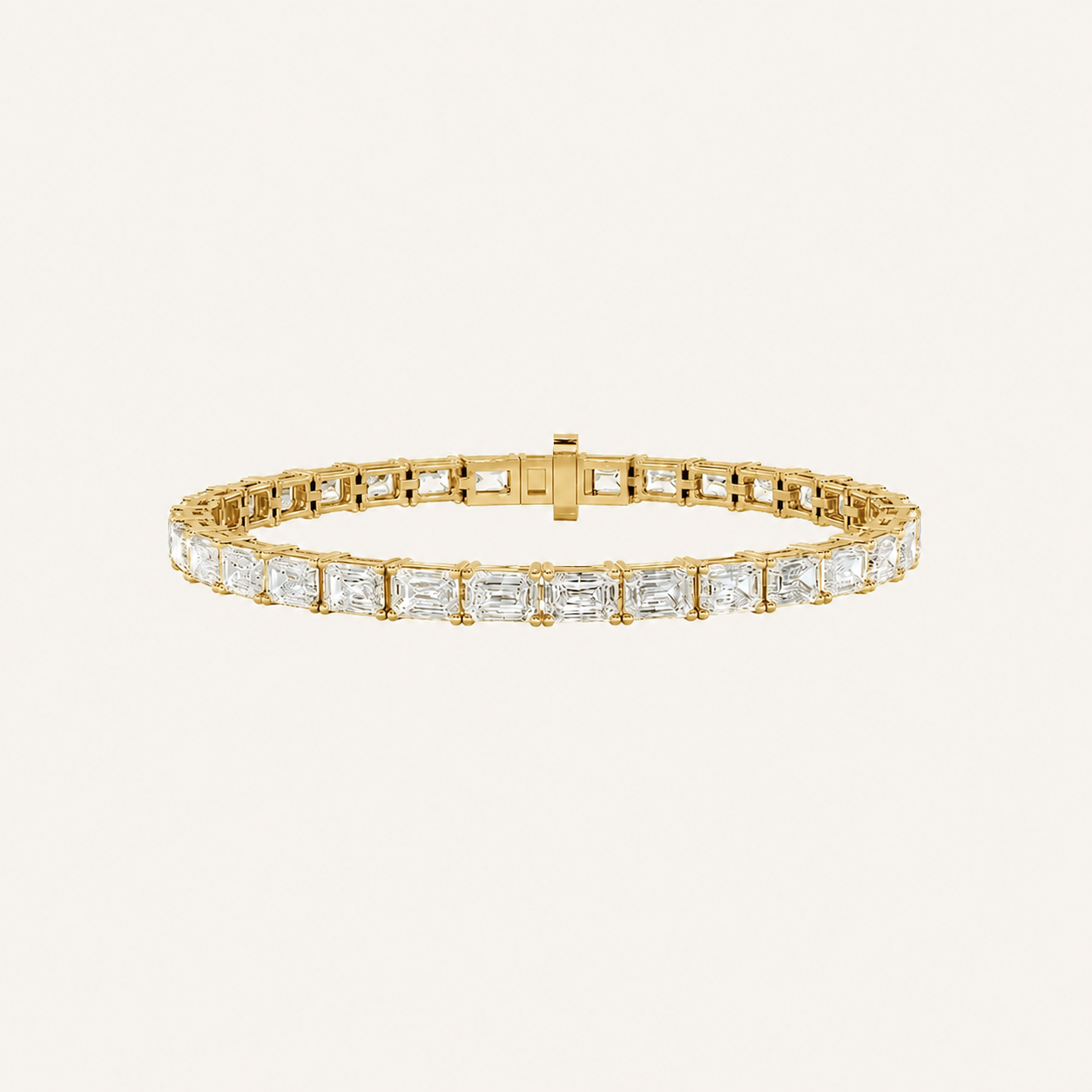 13CT Emerald Cut Lab Grown Diamond Tennis Bracelet