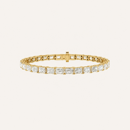 13CT Emerald Cut Lab Grown Diamond Tennis Bracelet