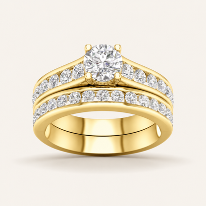 2.00CT Round Cut Lab Grown Diamond Bridal Ring Set