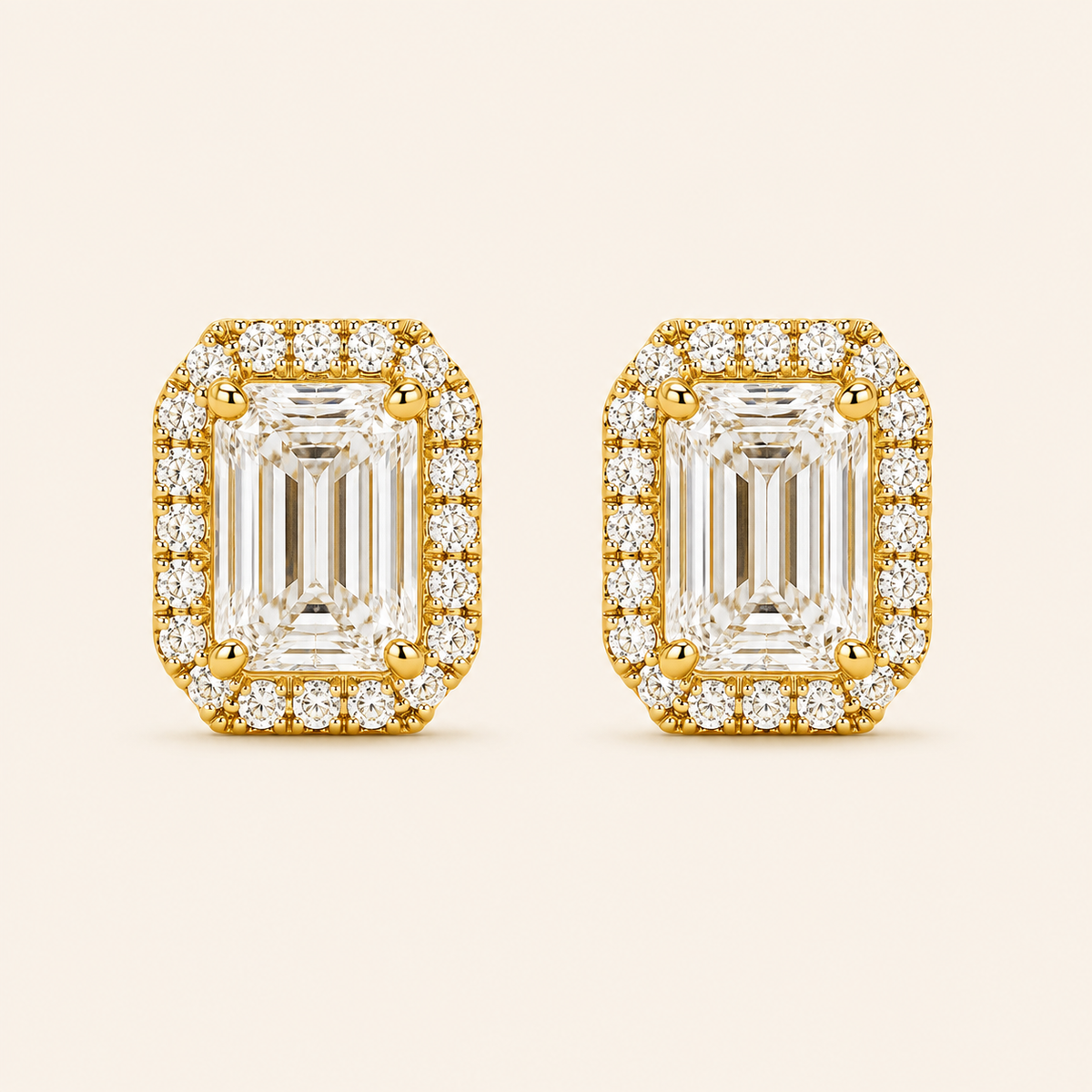 2CT Radiant Cut Lab Grown Diamond Earrings