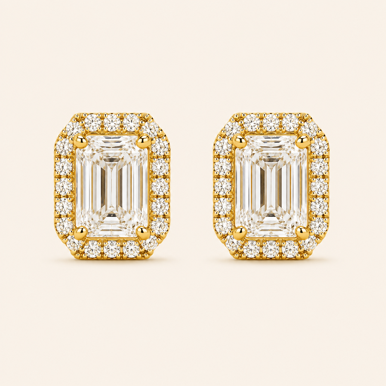2CT Radiant Cut Lab Grown Diamond Earrings