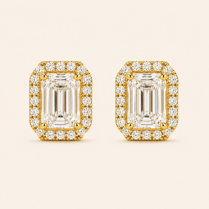2CT Radiant Cut Lab Grown Diamond Earrings
