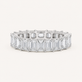 3.60 Ct Emerald Cut Lab Grown Diamond Split Prong Eternity Ring