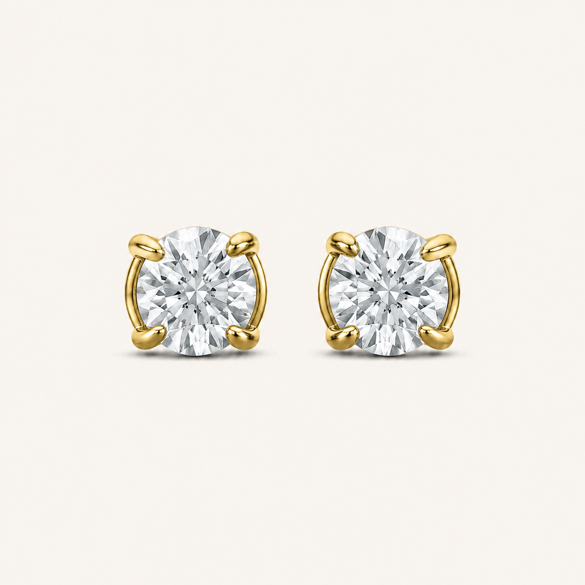 0.25CT Round Cut Lab Grown Diamond Stud Earrings