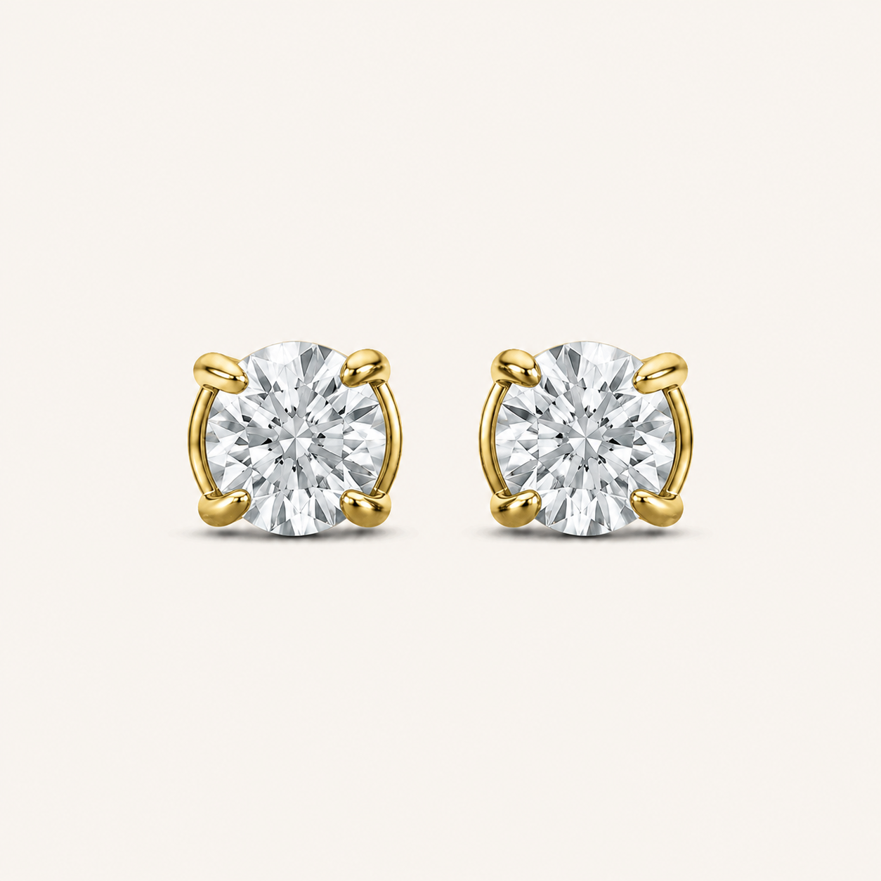 0.25CT Round Cut Lab Grown Diamond Stud Earrings