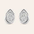 2CT Princess Cut Lab Grown Diamond Halo Stud Earrings
