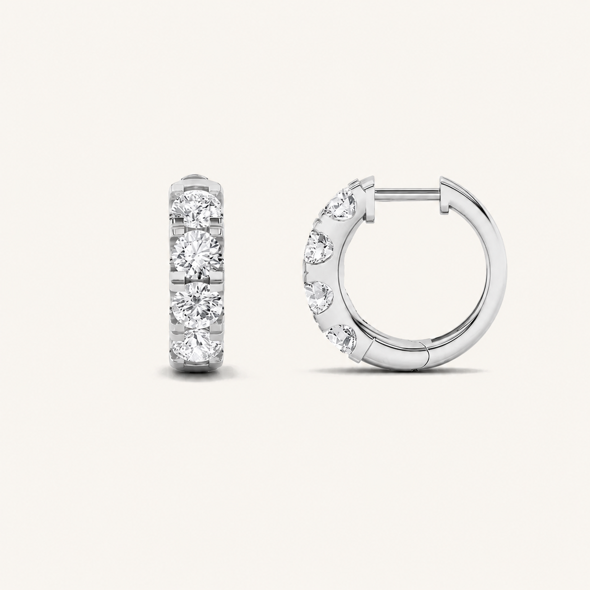 3CT Round Cut Lab Grown Diamond Hoop Earrings