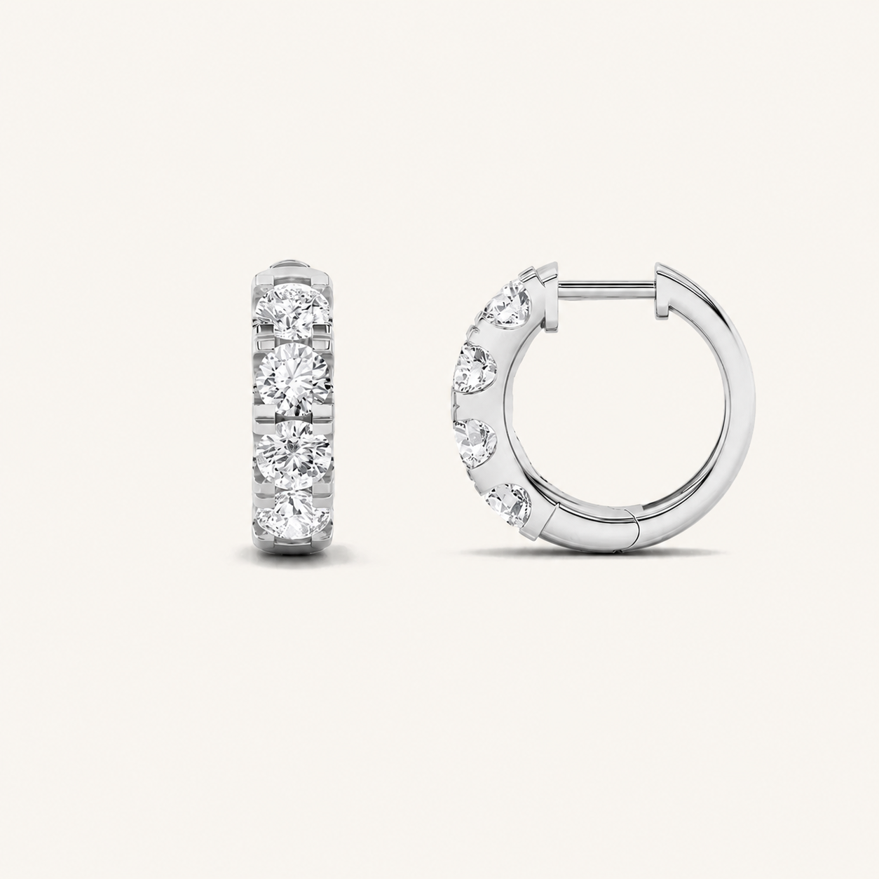 3CT Round Cut Lab Grown Diamond Hoop Earrings