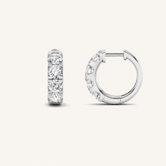 3CT Round Cut Lab Grown Diamond Hoop Earrings