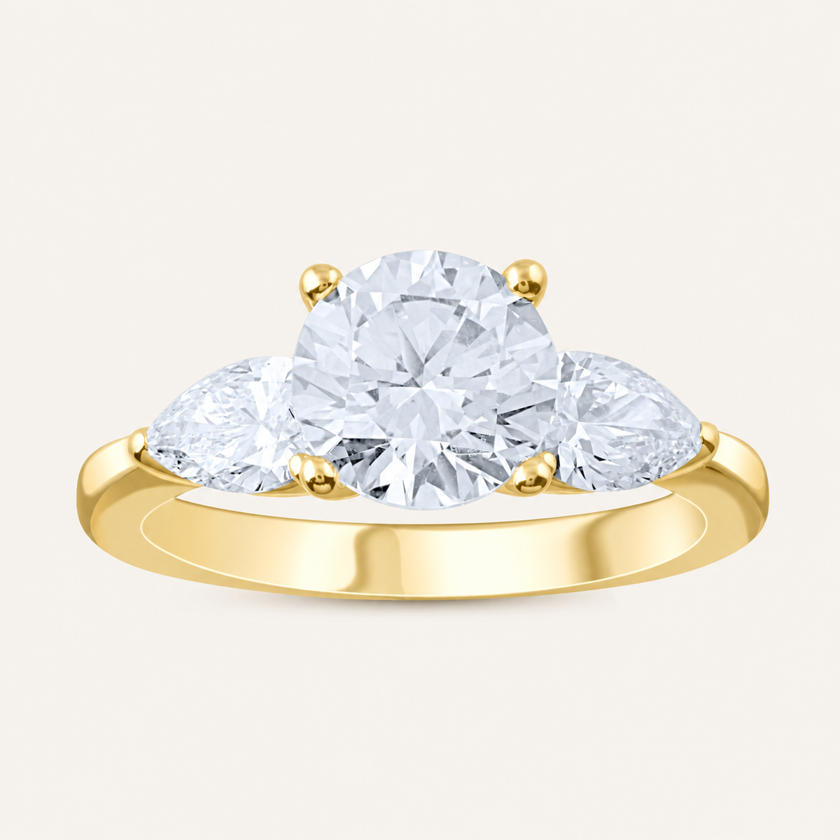1.50CT Round Cut Lab Grown Diamond Three Stone Ring