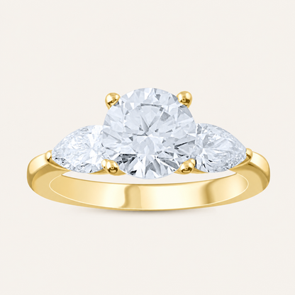1.50CT Round Cut Lab Grown Diamond Three Stone Ring