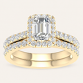 2.25CT Emerald Cut Lab Grown Diamond Bridal Ring
