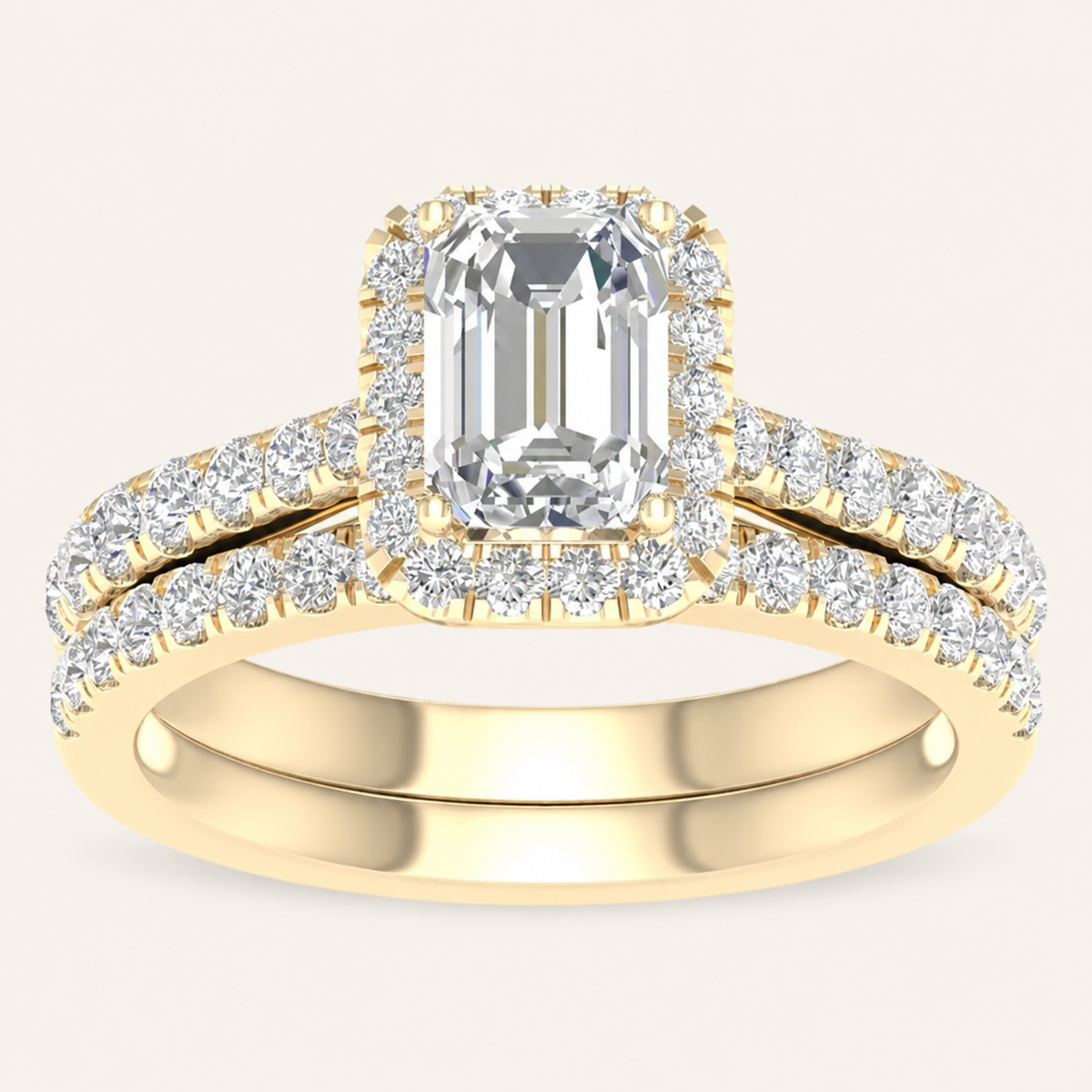 2.25CT Emerald Cut Lab Grown Diamond Bridal Ring