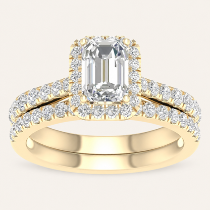 2.25CT Emerald Cut Lab Grown Diamond Bridal Ring