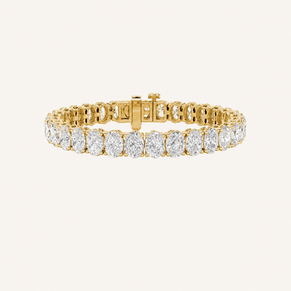 15Cttw Oval Cut Lab Grown Diamond Tennis Bracelet