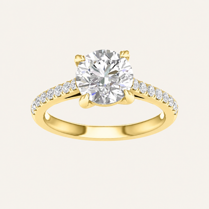 2.25CT Round Cut Lab Grown Diamond Side Stone Ring