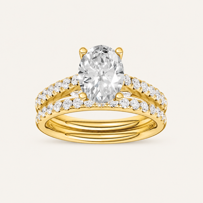 2.33CT Oval Cut Lab Grown Diamond Bridal Set